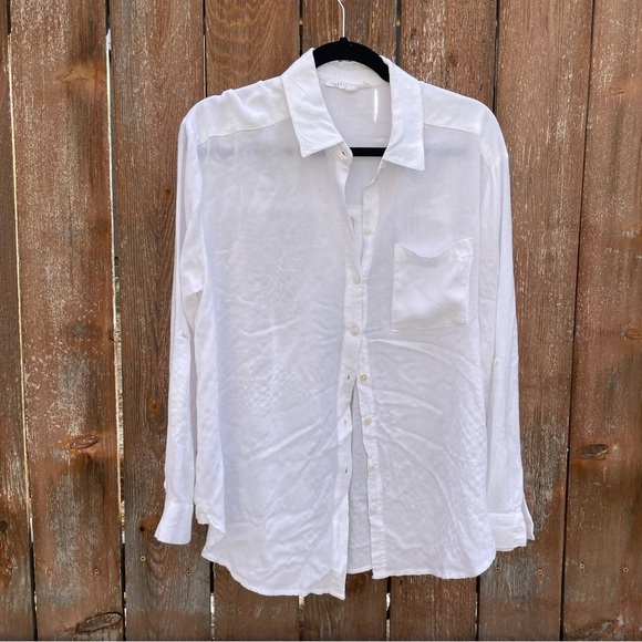 JANE &‎ DELANCEY Women’s White Long Sleeve Button Down Top Size Large - Picture 1 of 11